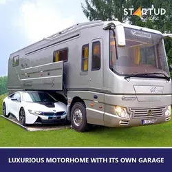 Luxurious motorhome with its own garage