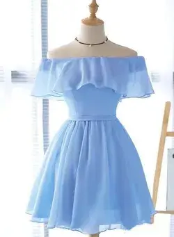 Beautiful Light Off Shoulder Knee Length Bridesmaid Dress, Party Dress 2020 - US size 18W