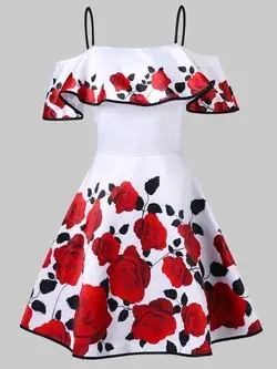 DressLily.com: Photo Gallery - Vintage Rose Print Fit and Flare Dress