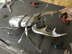 Welded Stag Beetle sculpture