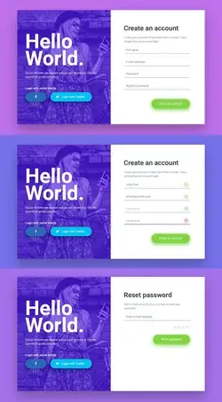 Login and Registration Form Design PSD