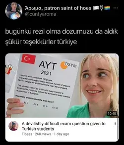 Yabancılar bile farkında ama ösym'nin hiç umrunda değil.