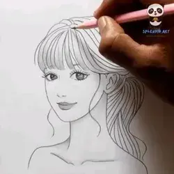 Beautiful girl face drawing ❤❤❤