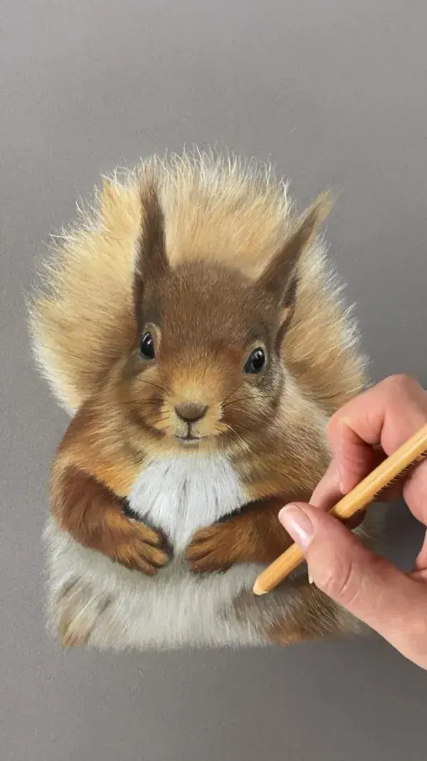 Red Squirrel Wildlife Art [Video] | Squirrel art, Realistic drawings, Animal drawings