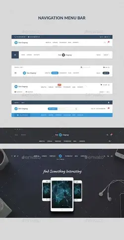 Navigation Menu Bar, Web Elements | GraphicRiver