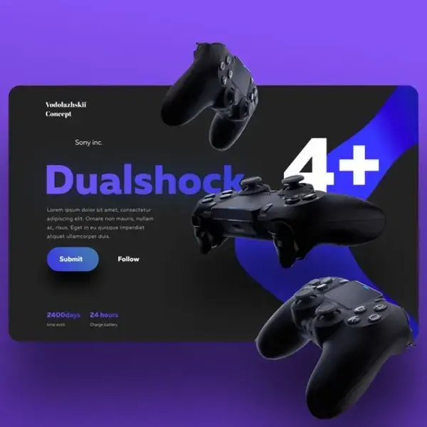 Dualshock: концепт 1-го экрана сайта