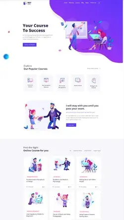 Modern website and landing page in figma, xd, or PSD format