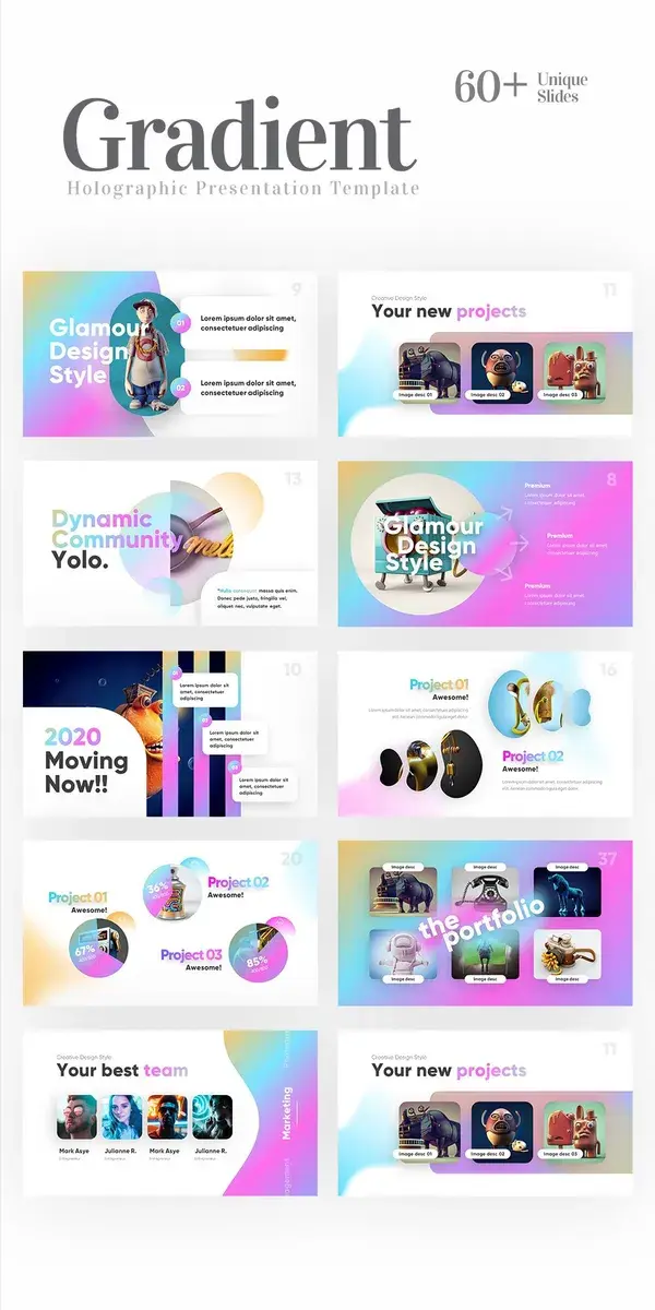 Gradient – Holographic Presentation Template