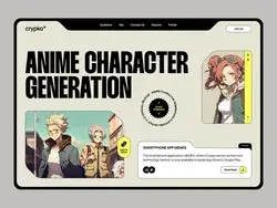 Web design landing page inspiration new brutalism anime