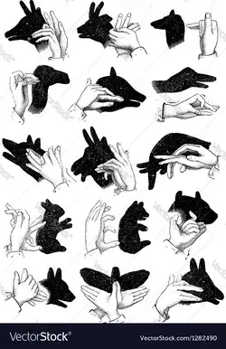 Hand shadow animals Royalty Free Vector Image - VectorStock