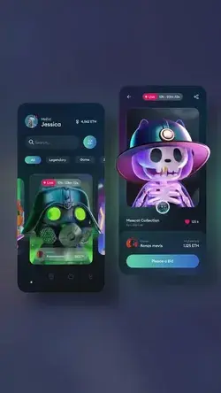 Mobile App Screen UI/UX Design Timelapse for NFT Marketplace