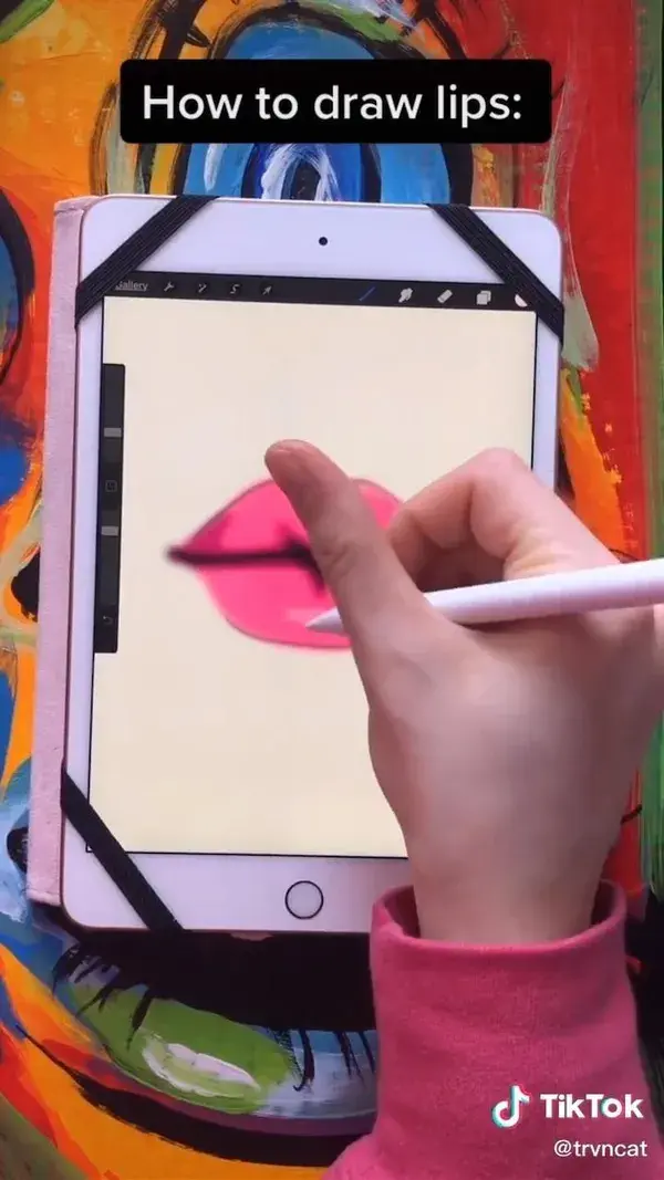 How to draw lips ( procreate) [Video] | Ipad art, Digital art beginner, Digital art tutorial