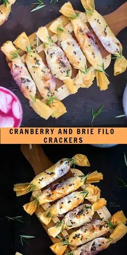 CRANBERRY AND BRIE FILO CRACKERS