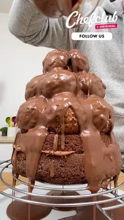 Triple Chocolate Profiterole Tower