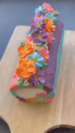 A yummy rainbow cake