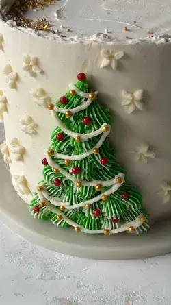Whimsical Christmas Tree Cake