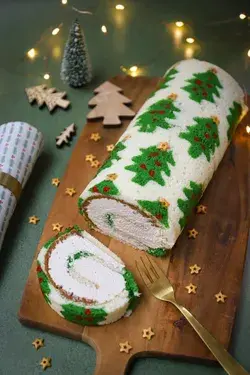 Kerstbomen cakerol met koffie en speculoos &#8226; Eefsfood