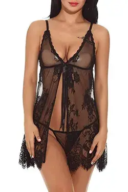 Gladiolus Lingerie for Women Lace Teddy Sexy Deep V Halter Open Back Bodysuit Babydoll S-XXL at Amazon Women’s Clothing store