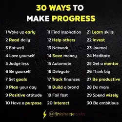 WAYS TO MAKE PROGRESS 