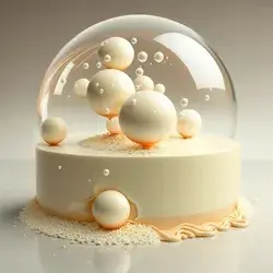 Sugar dome cake, cream, spheres, inspiration