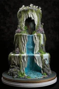 Waterfall Cave Wedding Cake