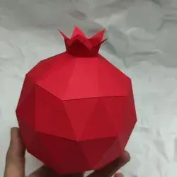 apercraft Pomegranate Vegatable 3D Low Poly Paper Sculpture DIY gift Wall Trophy for home pepakura