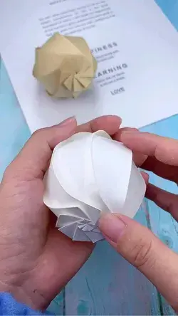 An 8-petal sphere folded from a piece of paper