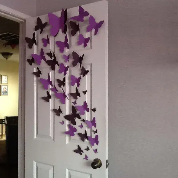 12 Pack Double Wing 3D Butterfly Wall Decals Stickers DIY - Spring Collection