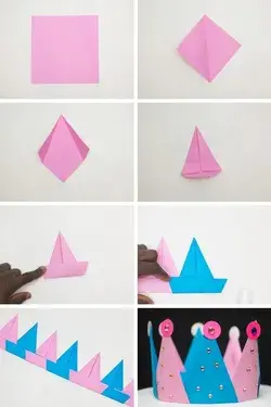 How to make origami princess crown out of paper