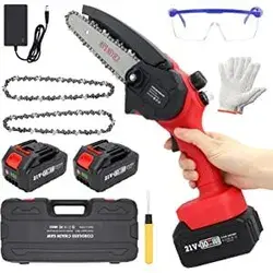 Pafieo Battery Chainsaw 6 Inches, Mini Chainsaw with Battery, with 2 Batteries, 2 Chains and Safety Lock, Battery Chainsaw Electric Chainsaw for Garden Shears, Loppers Wood Cutting : Amazon.de: Garden