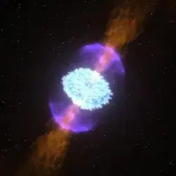 Collision of 2 neutron stars.