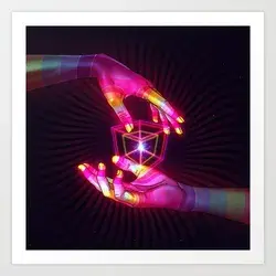 Art Print | Psychedelic Energy Hands 6 (gif) by Phazed - X-Small - Society6
