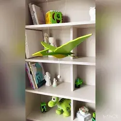 Flying pterodactyl mobile for nursery decor Dinasour kids room Toddler wooden toy