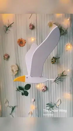 Home decor ideas Wooden hanging bird mobile Handmade interior accessory