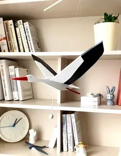 Unique gift for a new baby. Handmade wooden flying birds. Nursery mobile.