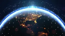 Planet Earth from Space. Communication Stock Footage Video
