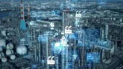 Industrial Technology Concept. Communication Network. Stock Footage Video