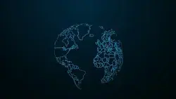World map globe animation intro- Kritrimvault