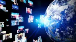 Global Communication Network Concept. Social Stock Footage Video