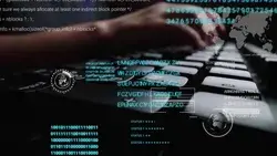 man working on laptop computer keyboard Stock Footage Video