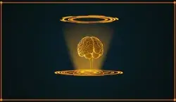 Human brain scifi holographic panel- Kritrimvault.com