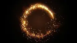 Golden Glitter Circle with Sparkling Stock Footage Video