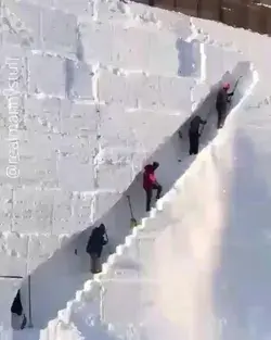 Creating a stairways from ice