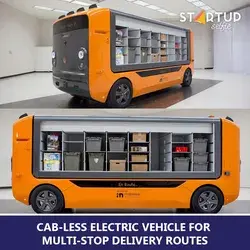 Cab-less electric vehicle for multi-stop delivery routes