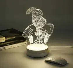 Laser Cut Spiderman Acrylic 3D Lamp Free Vector