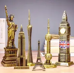 world famous Eiffel Tower landmark building metal model of Big Ben birthday gift ornaments home