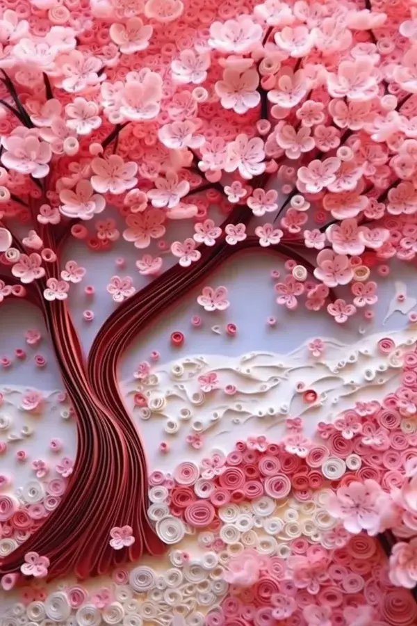 Sakura tree paper quilling