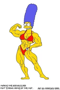 Marge Simpson as a bodybuilder 