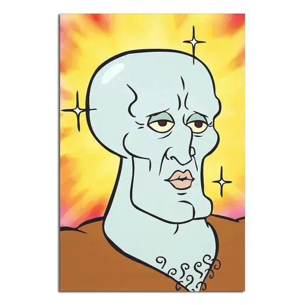 Cartoon Anime Popular Handsome Personalized Funny Cool Squidward Poster Picture Canvas Wall Art Print Modern Home Room Decor 16x24inchs(40x60cm)
