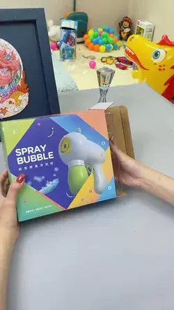 Smoke Bubble Blower Machine with 2 Bubble Solution for Kids